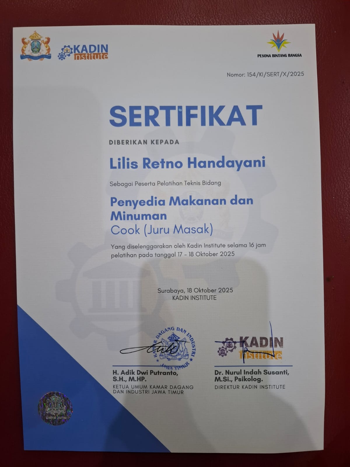 Sertifikat Keamanan Pangan