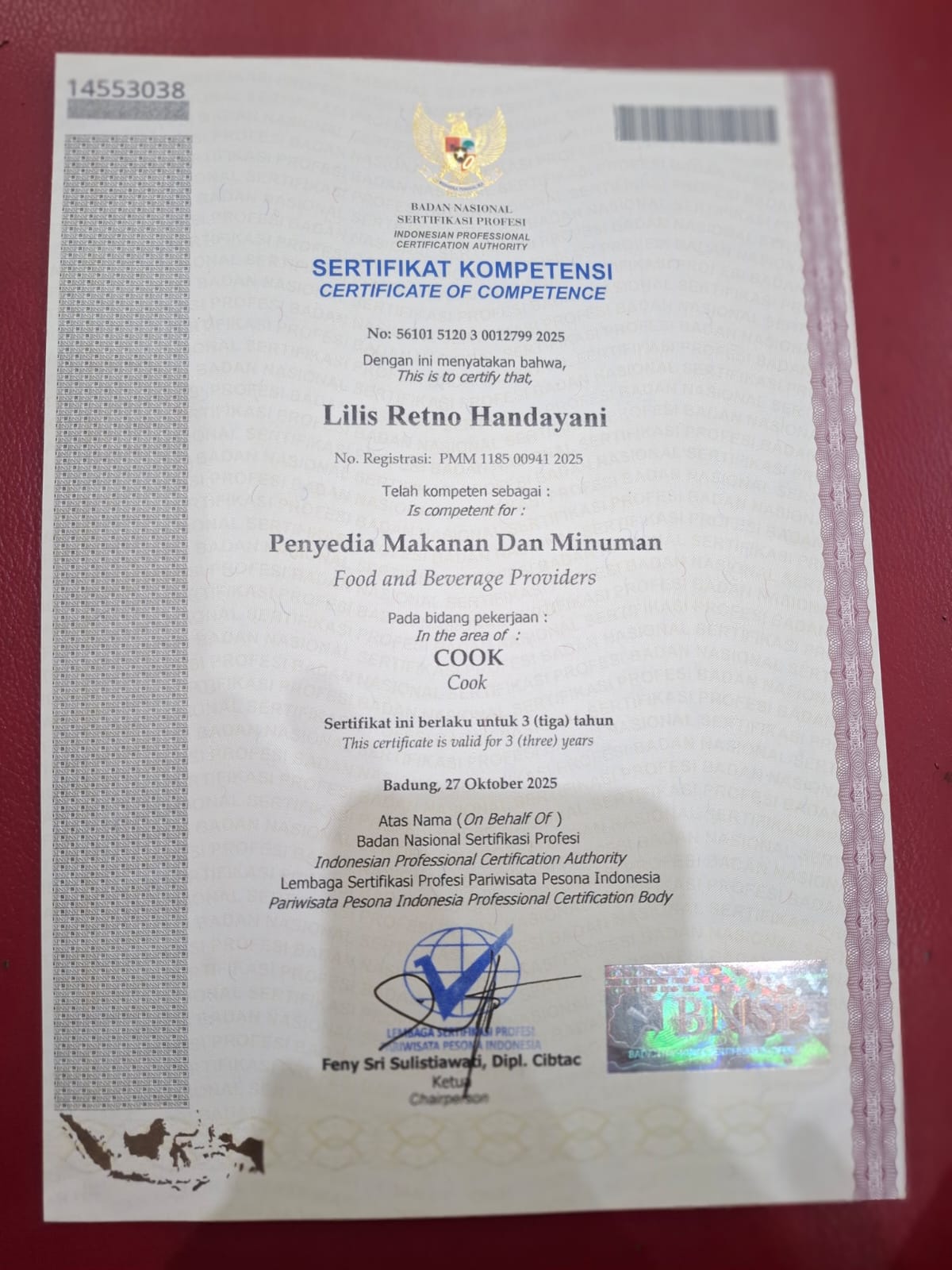 Sertifikat Jasa Boga